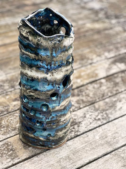 Blue Ring Decorative Vase